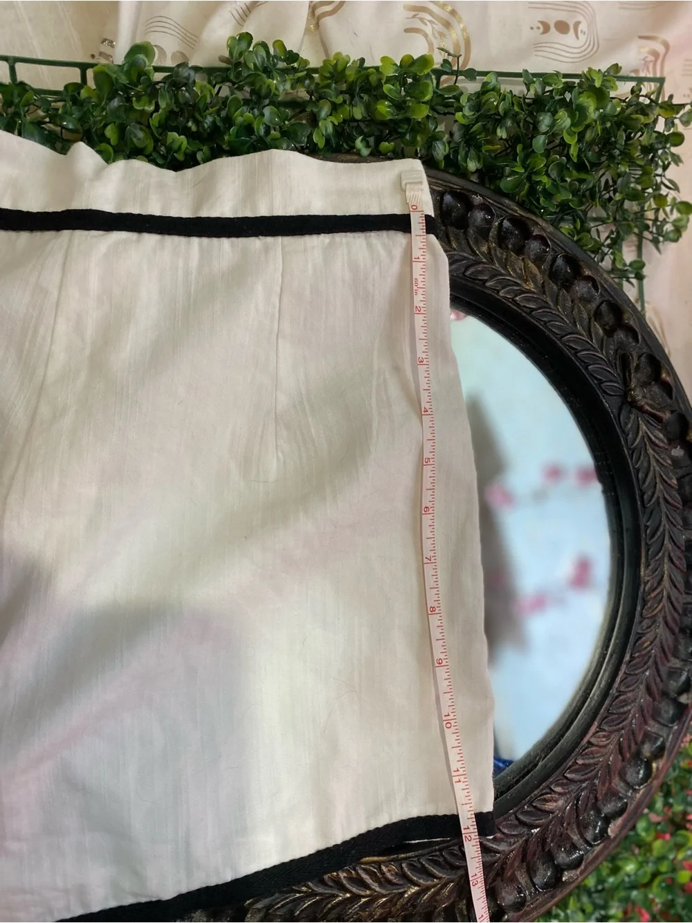High-Rise White Shorts with Black Contrast Trim